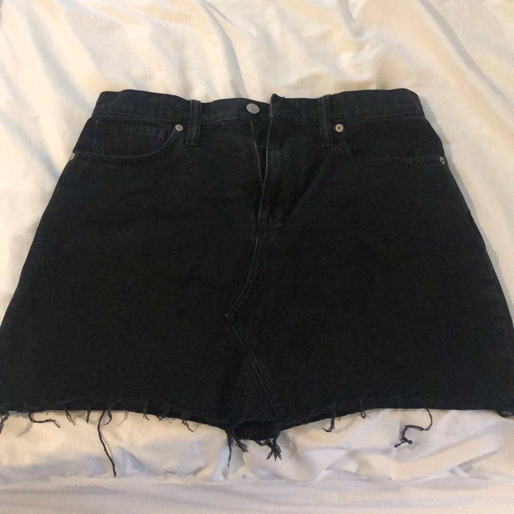 Madewell Black Jean Mini Skirt